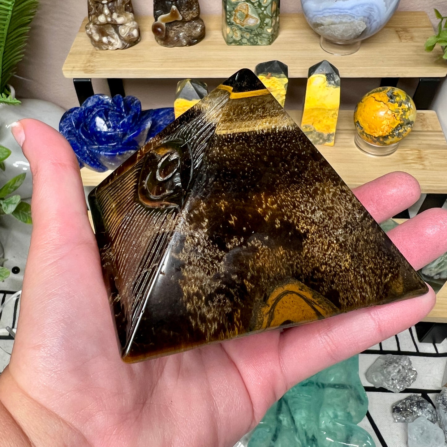 Tiger’s Eye Pyramid - A