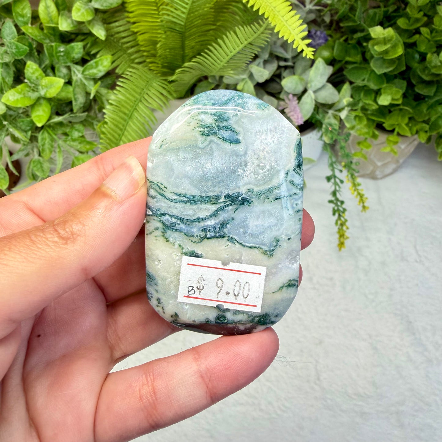 Moss Agate Palmstone - B