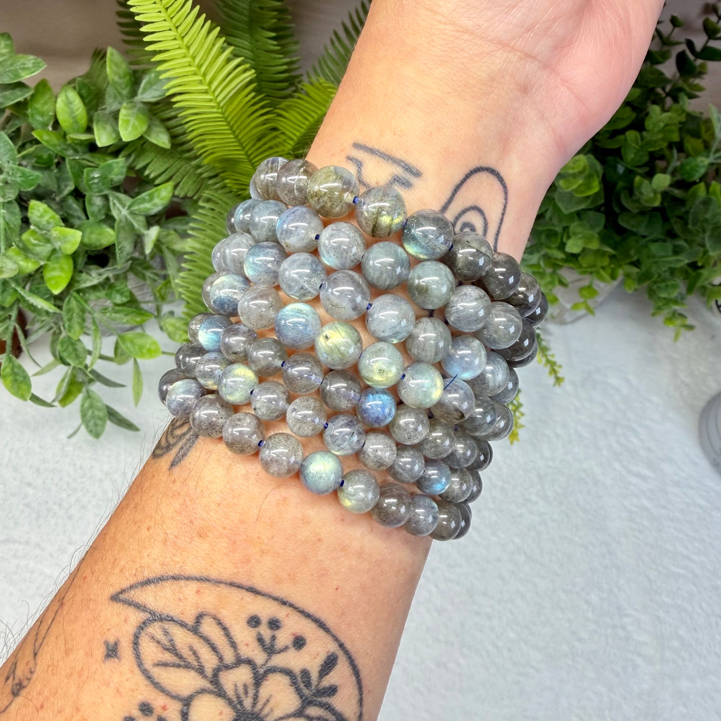 Labradorite Stretch Beaded Bracelet