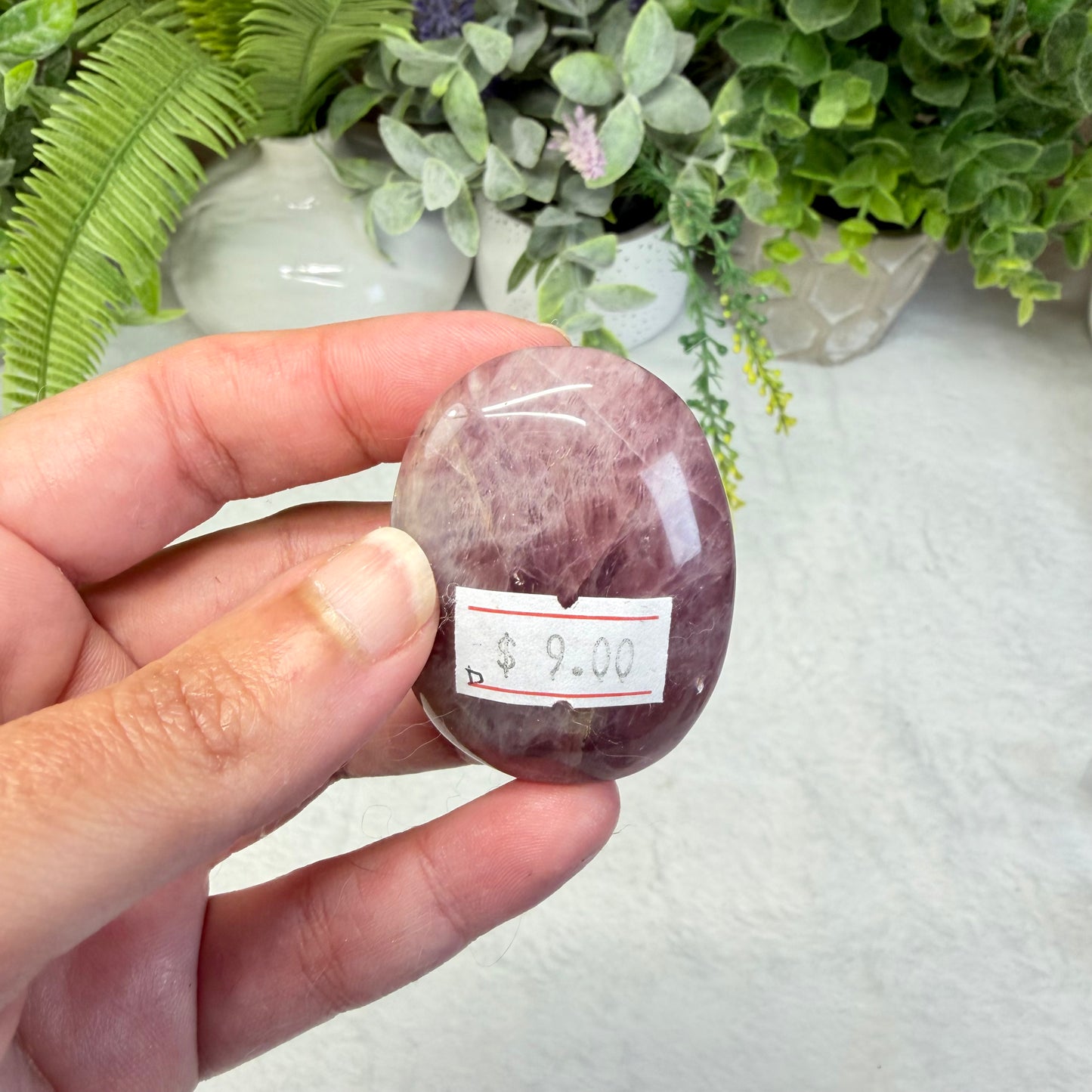Lavender Rose Quartz Palmstone - D