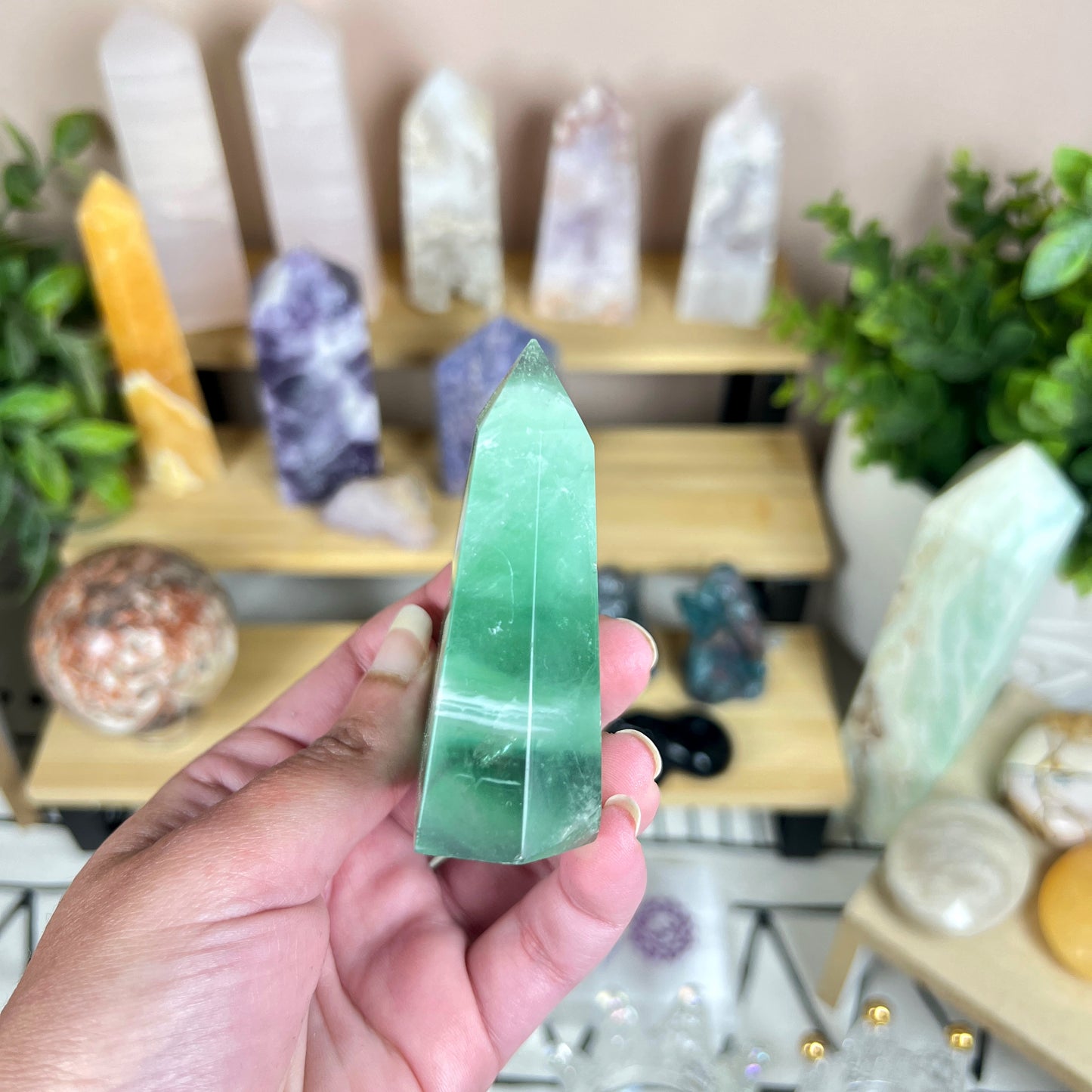 Feather Fluorite Raw Tower