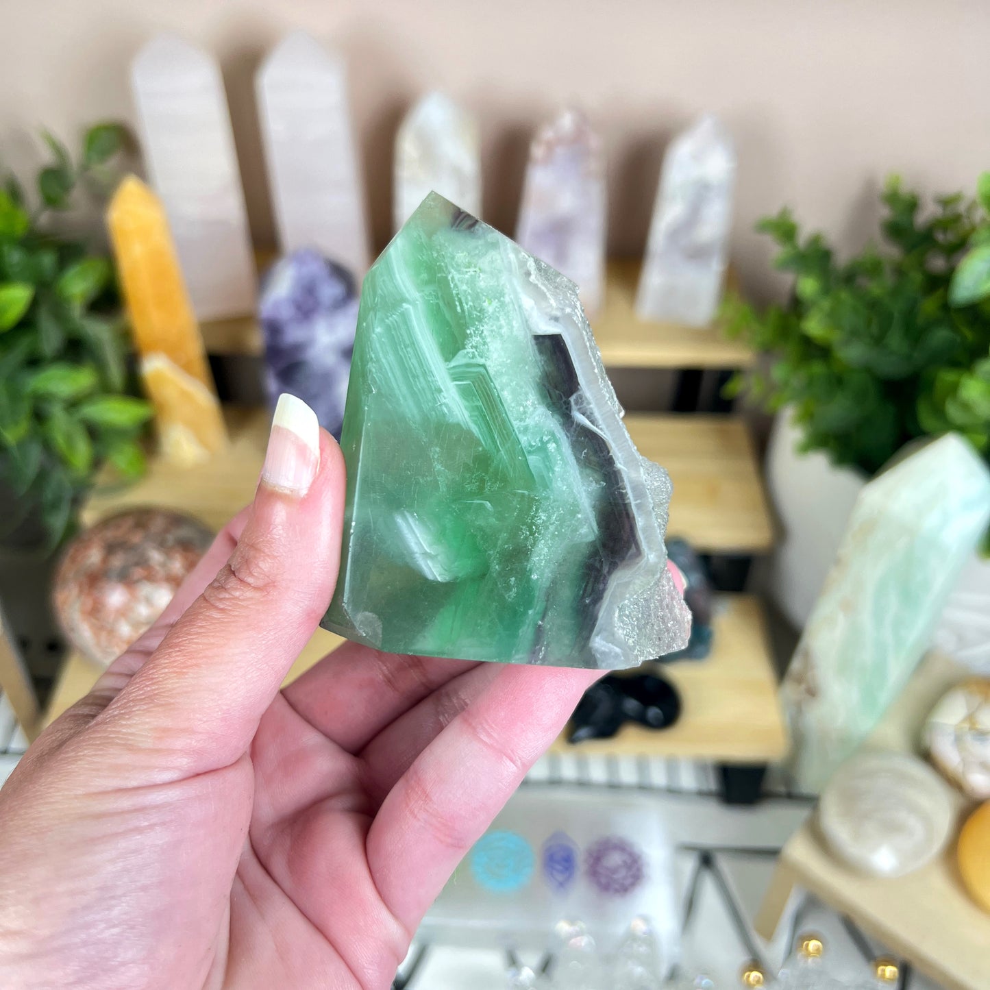 Feather Fluorite Raw Tower
