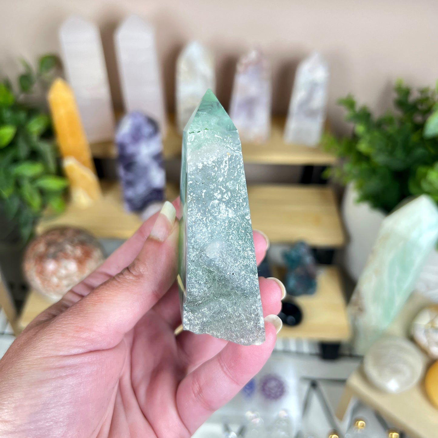 Feather Fluorite Raw Tower