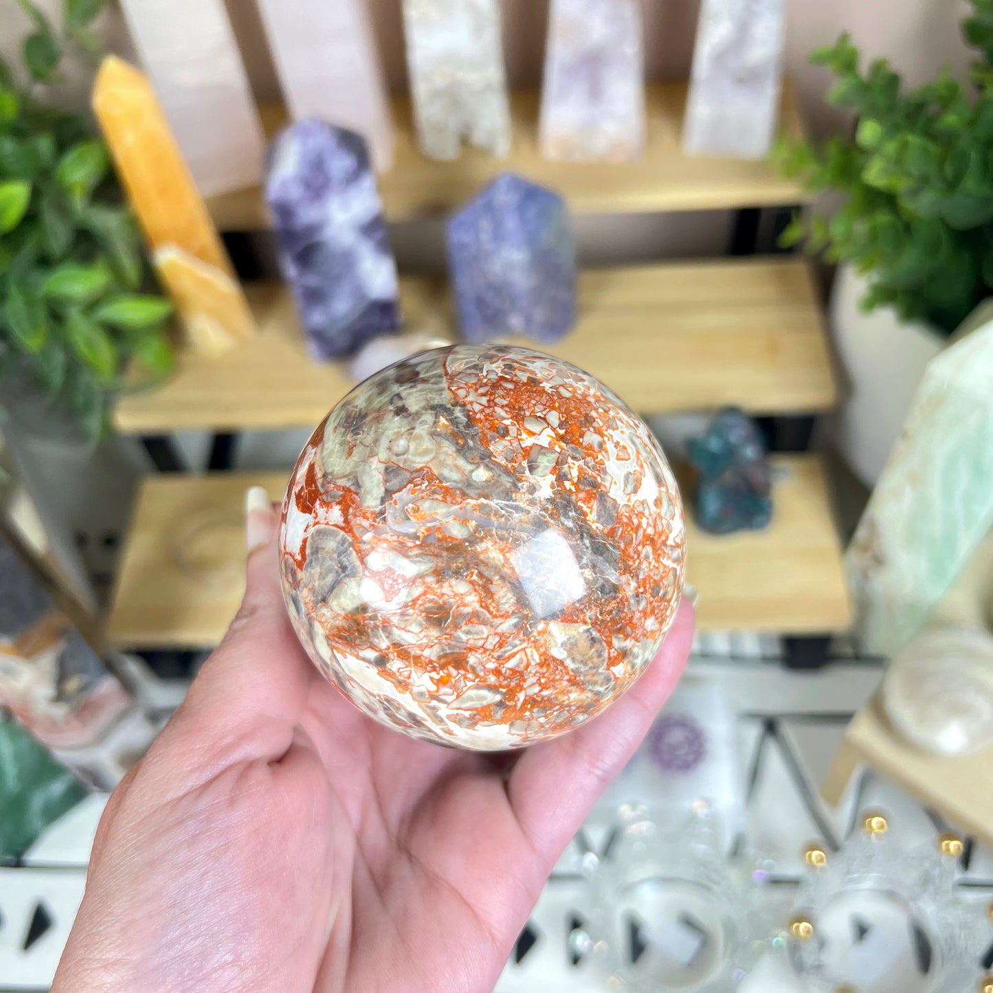 Chocolate Calcite Sphere