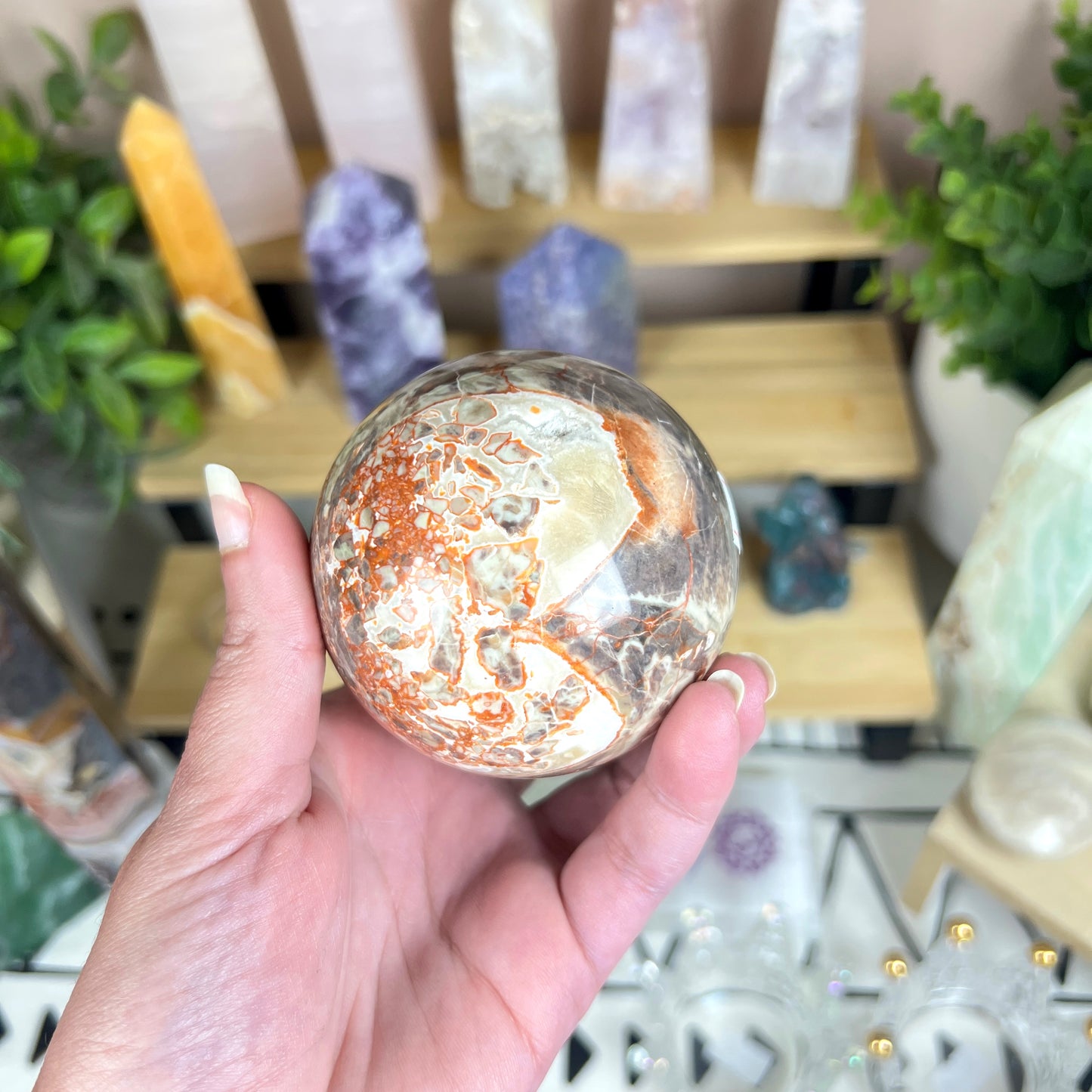 Chocolate Calcite Sphere