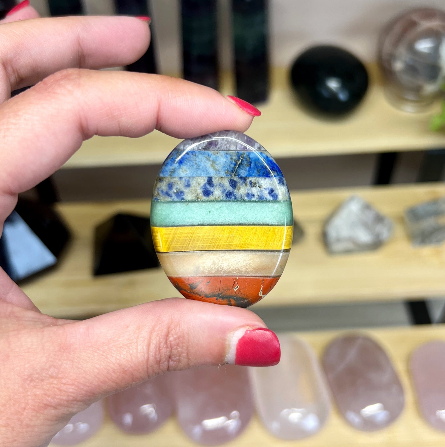 7 Chakras Worry Stone