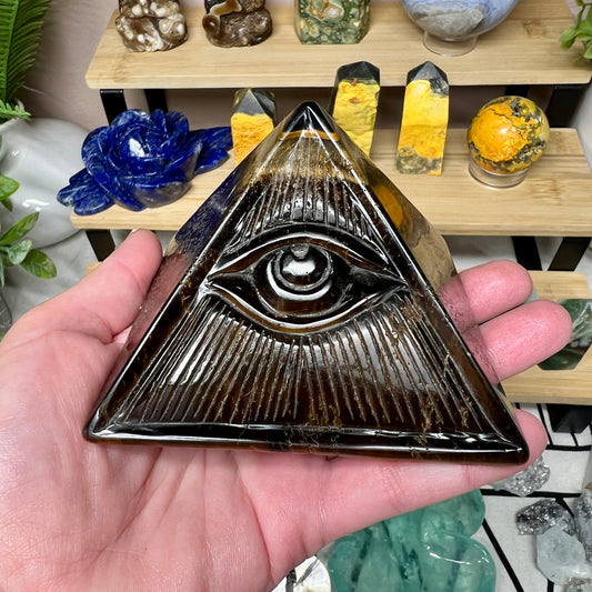 Tiger’s Eye Pyramid - A
