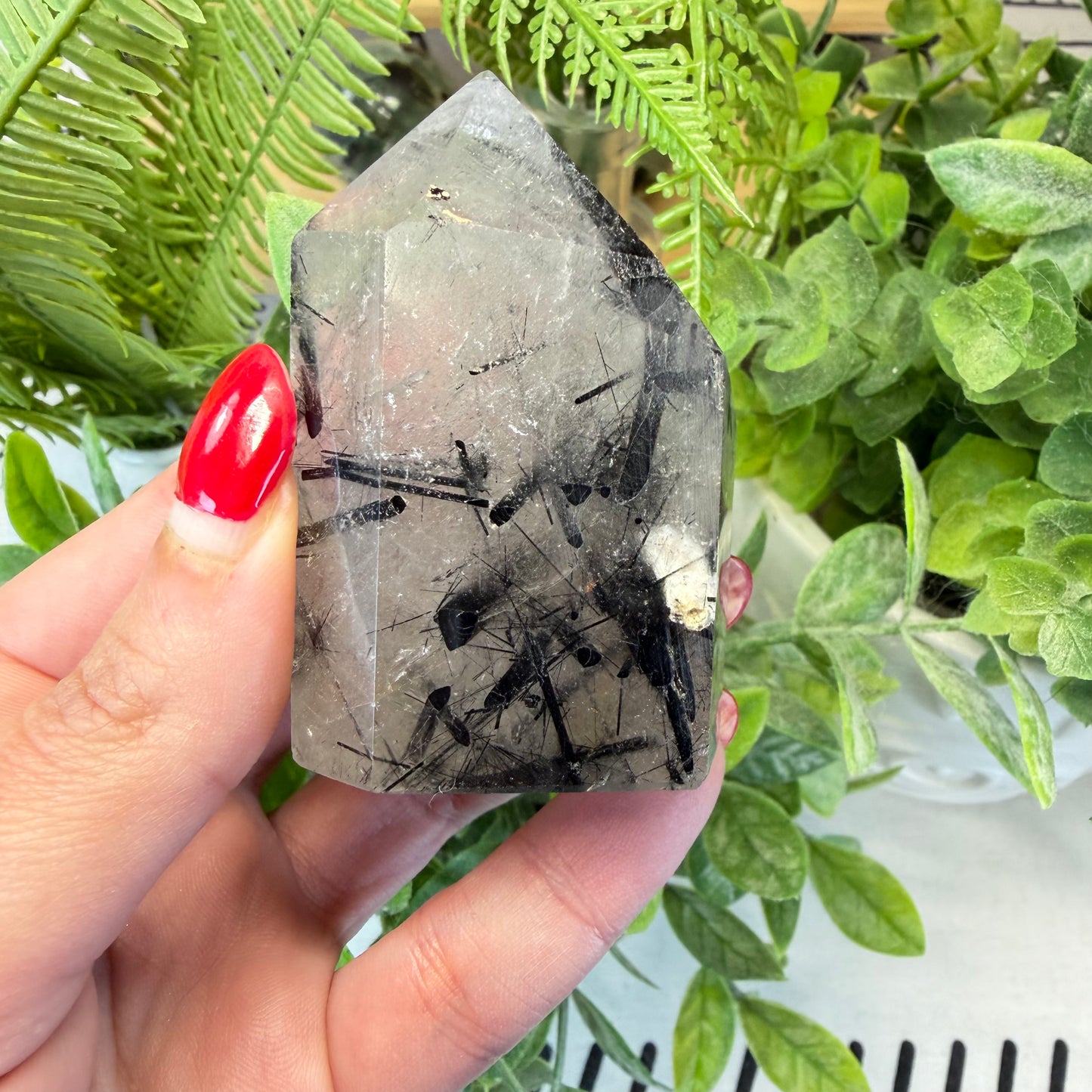 Tourmaline in Quartz Point - B