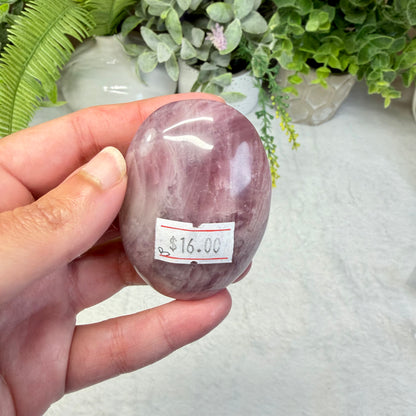 Lavender Rose Quartz Palmstone - B