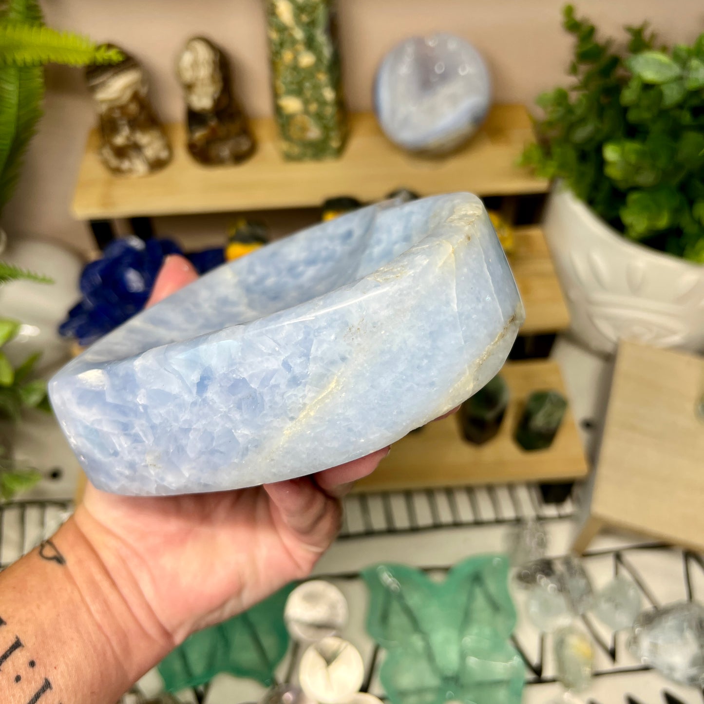 Blue Calcite Heart Bowl