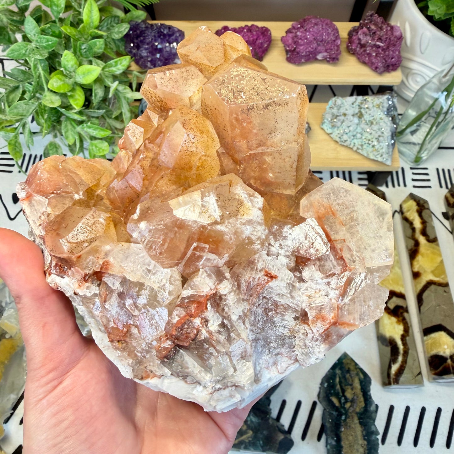 Calcite With Red Hematite