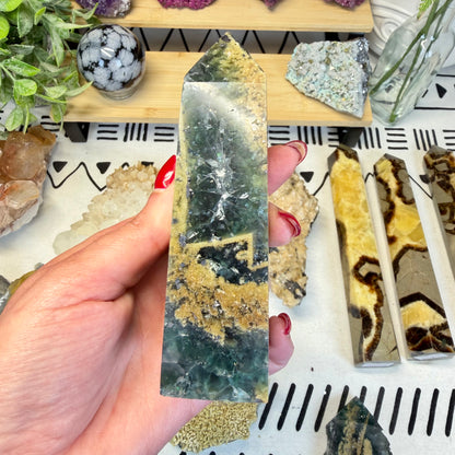 Fluorite With Calcite Point - B