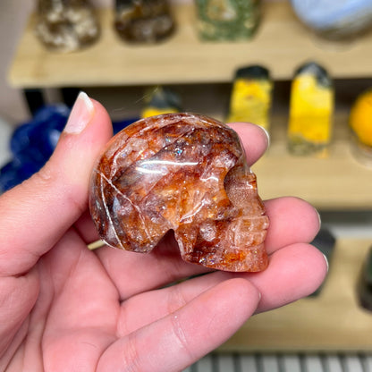 Fire Quartz Skull - A