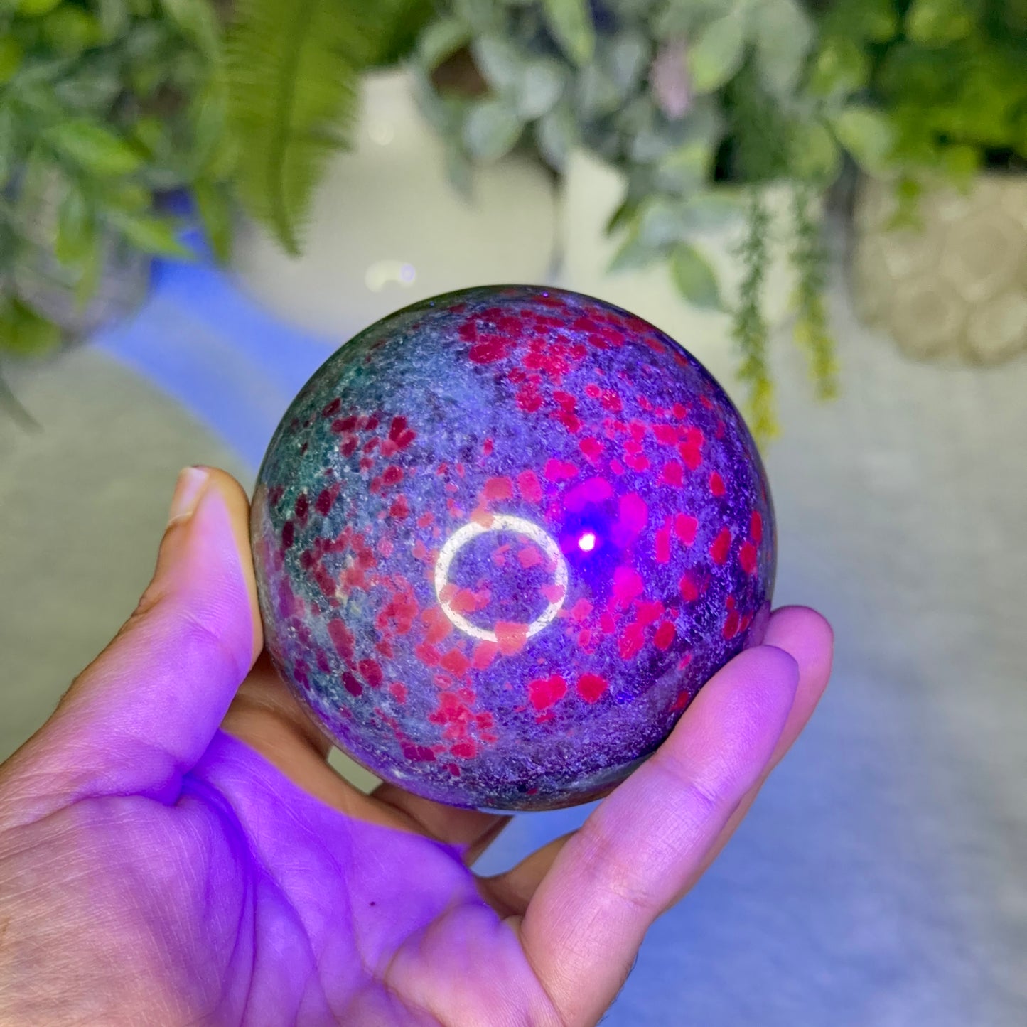 Ruby in Blue Kyanite Sphere