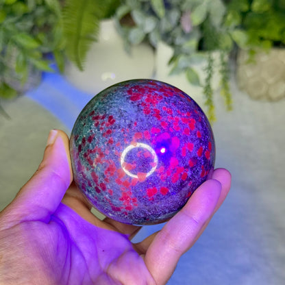Ruby in Blue Kyanite Sphere