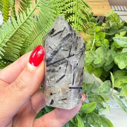 Tourmaline in Quartz Point - C