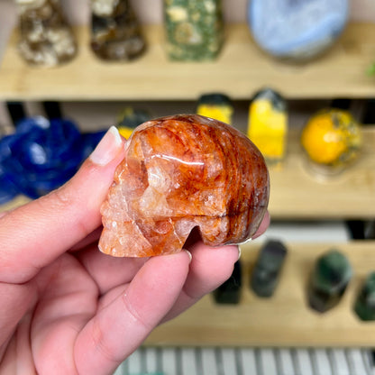Fire Quartz Skull - B