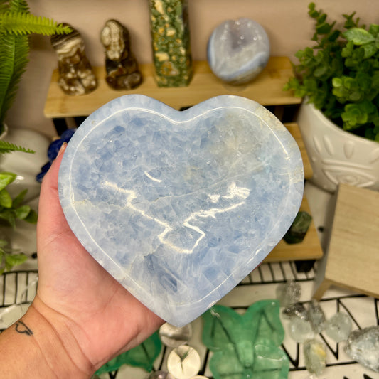 Blue Calcite Heart Bowl