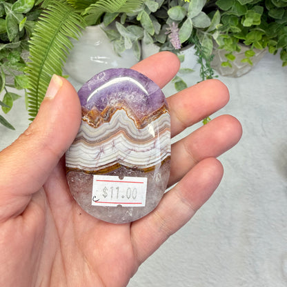 Amethyst With Mexico Agate Palmstone - C