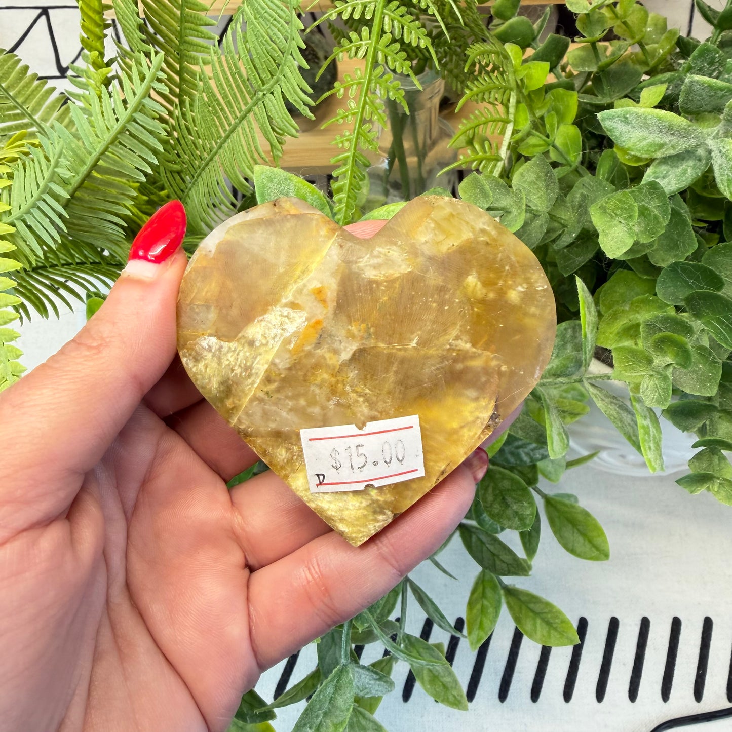 Golden Mica Heart - D
