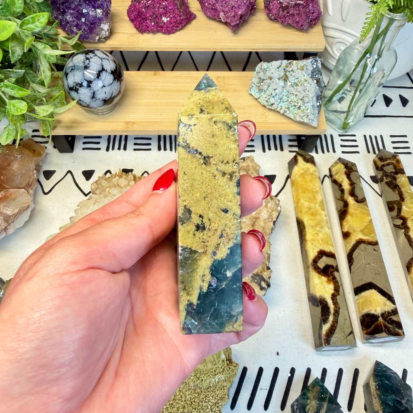 Fluorite With Calcite Point - D