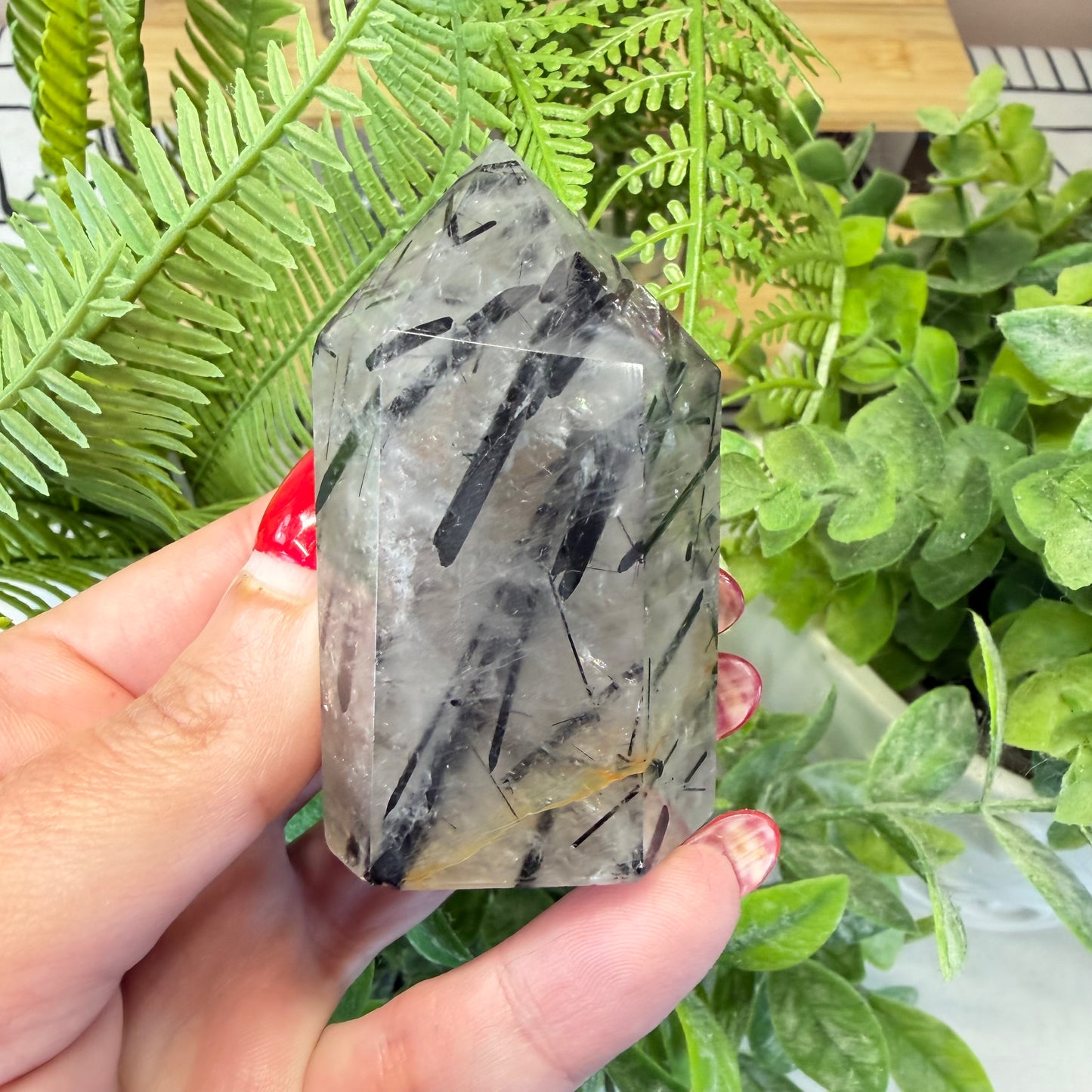 Tourmaline in Quartz Point - C