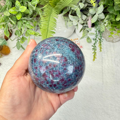 Ruby in Blue Kyanite Sphere