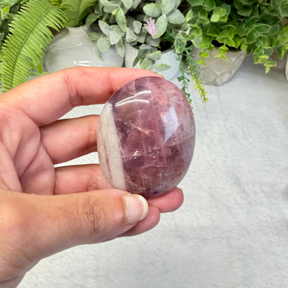 Lavender Rose Quartz Palmstone - C