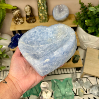 Blue Calcite Heart Bowl