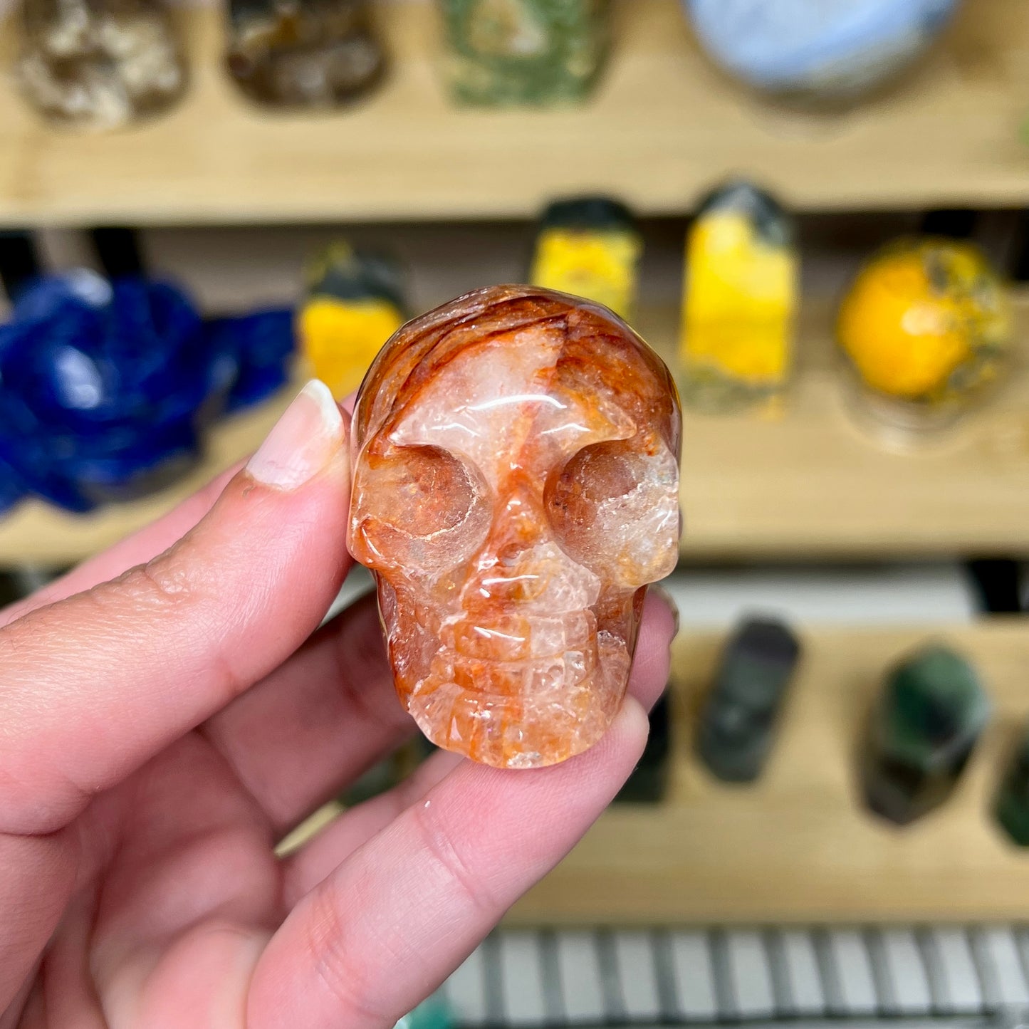 Fire Quartz Skull - B