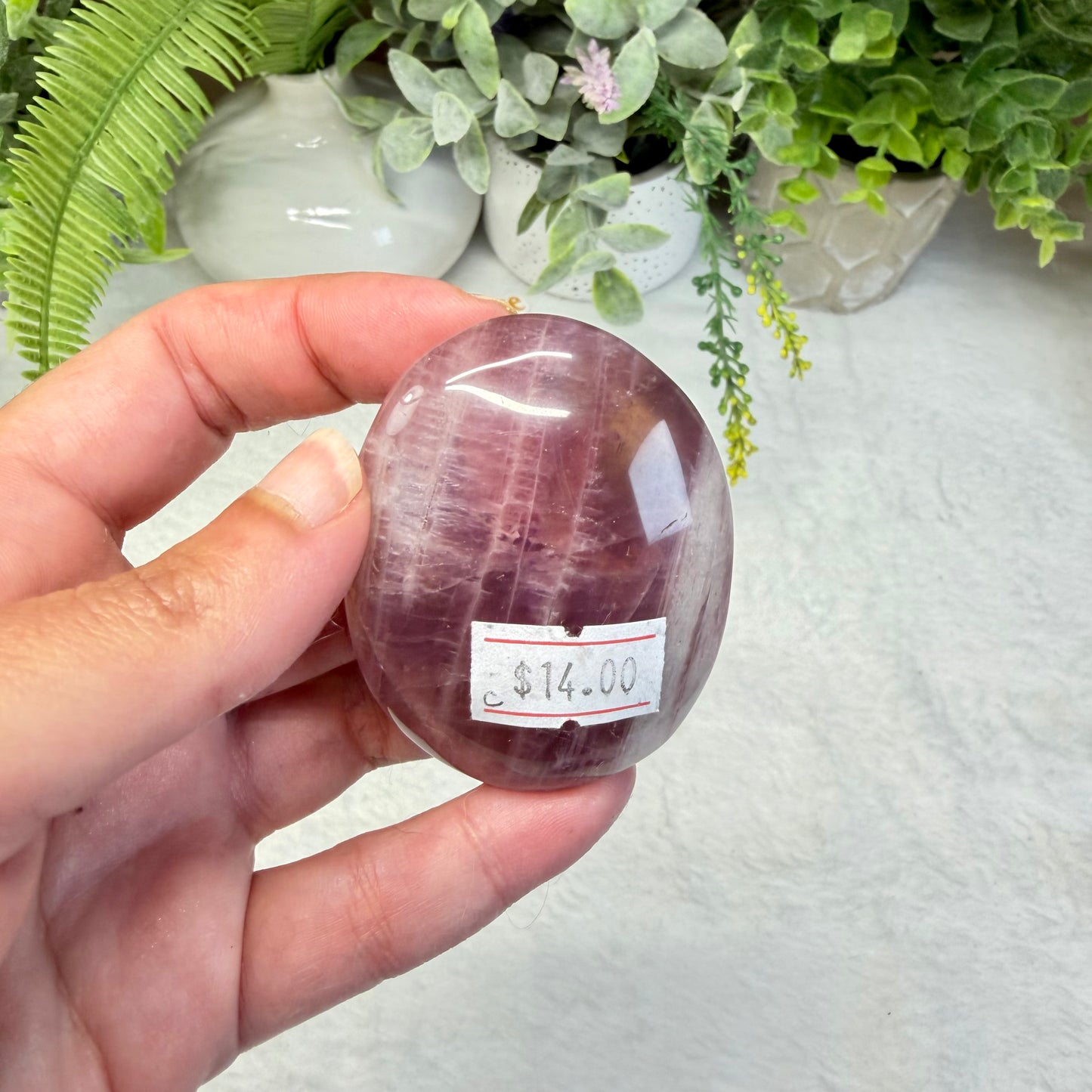 Lavender Rose Quartz Palmstone - C