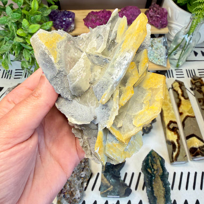 Golden Barite In Matrix - B