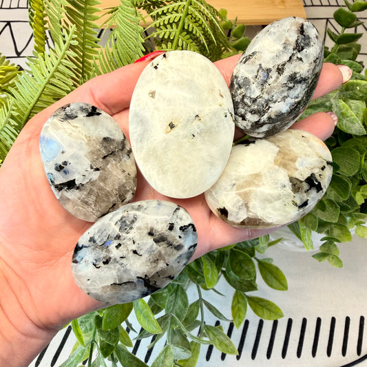 Rainbow Moonstone Palmstones (Choose Your Own)