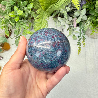 Ruby in Blue Kyanite Sphere