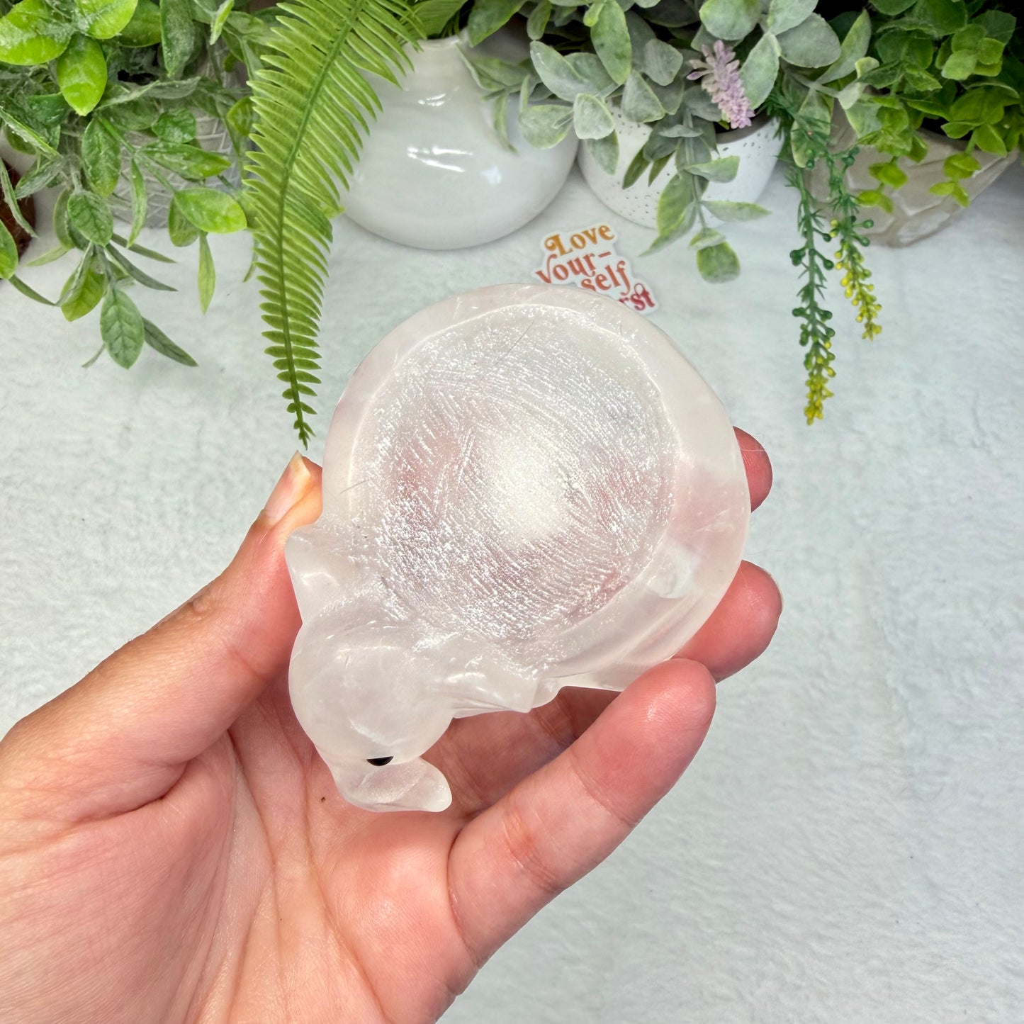 Clear Quartz Elephant Sphere Holder - A