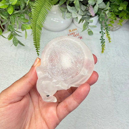 Clear Quartz Elephant Sphere Holder - A