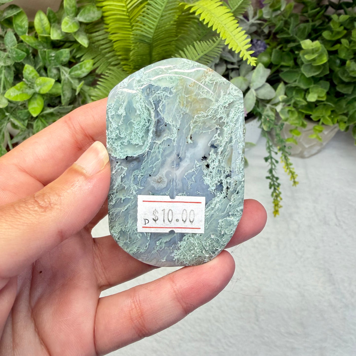 Moss Agate Palmstone - D