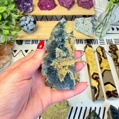 Fluorite With Calcite Point - D