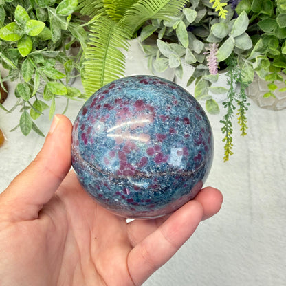 Ruby in Blue Kyanite Sphere