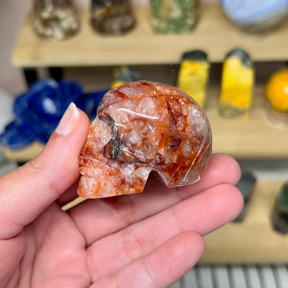 Fire Quartz Skull - A