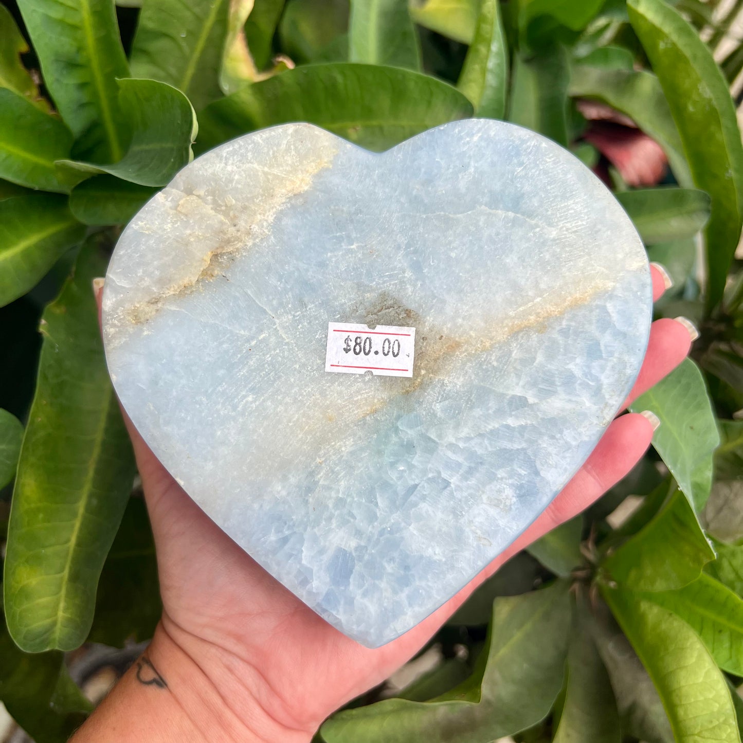 Blue Calcite Heart Bowl