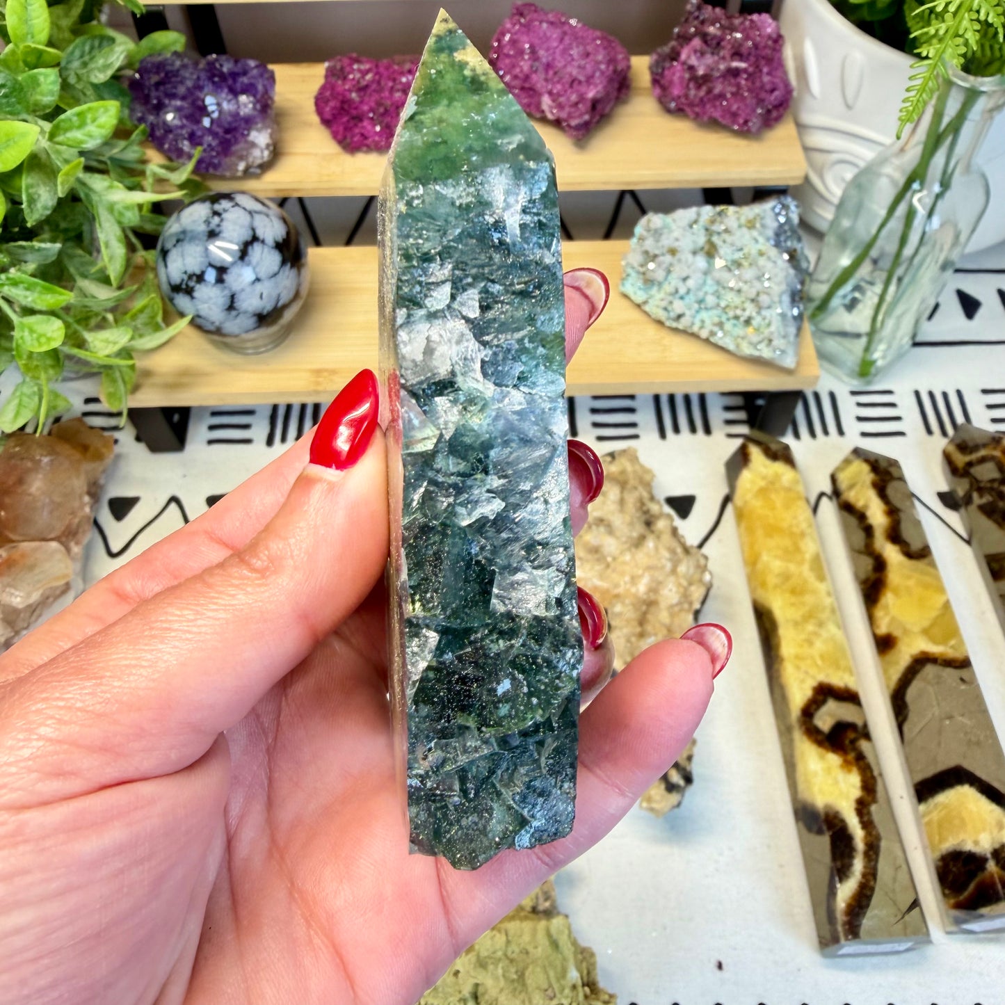 Fluorite With Calcite Point - A