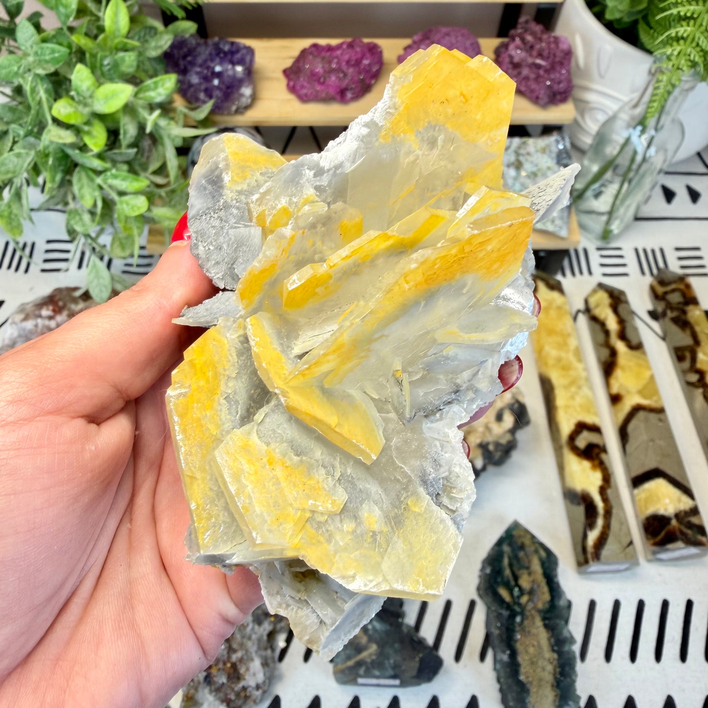 Golden Barite In Matrix - B