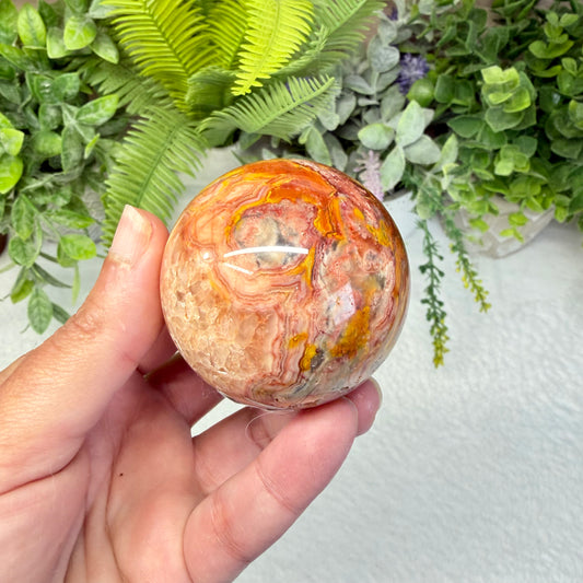 Crazy Lace Agate Sphere - A