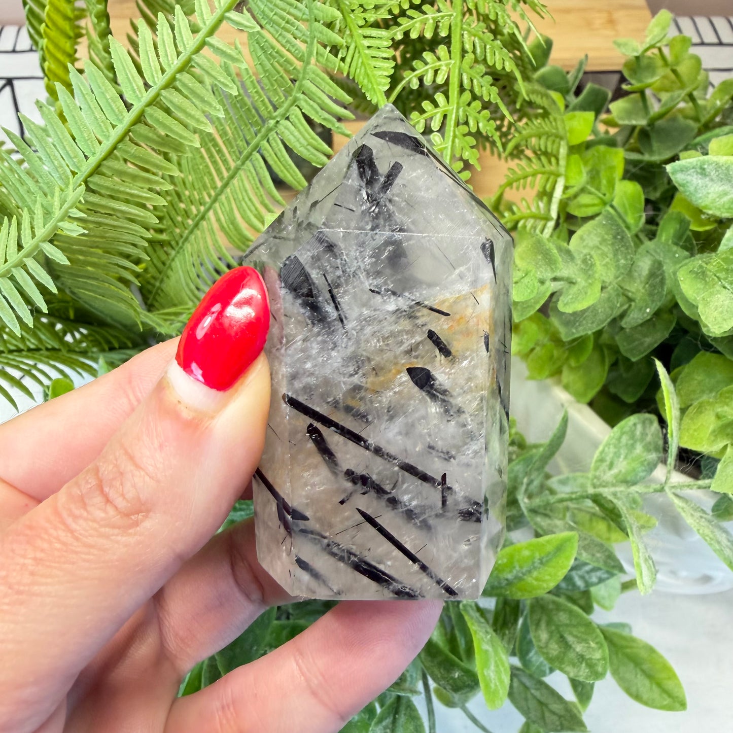 Tourmaline in Quartz Point - C