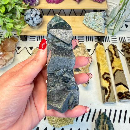 Fluorite With Calcite Point - B