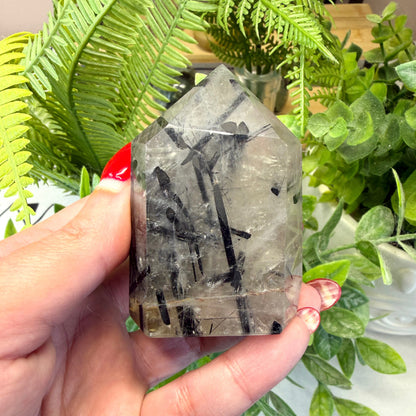 Tourmaline in Quartz Point - A
