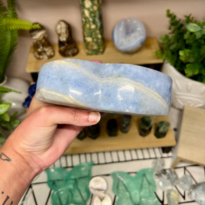 Blue Calcite Heart Bowl