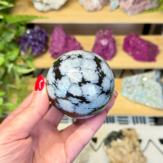 Snowflake Obsidian Sphere - B