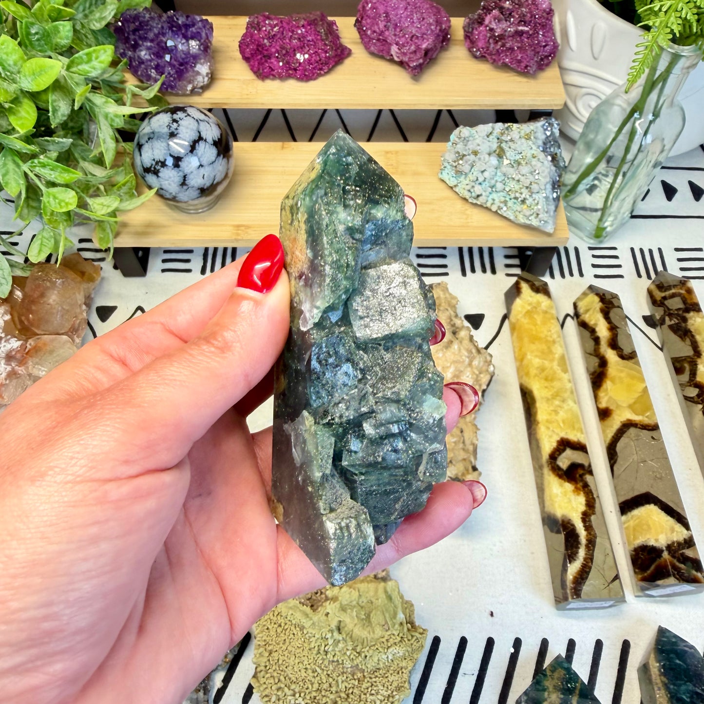 Fluorite With Calcite Point - D